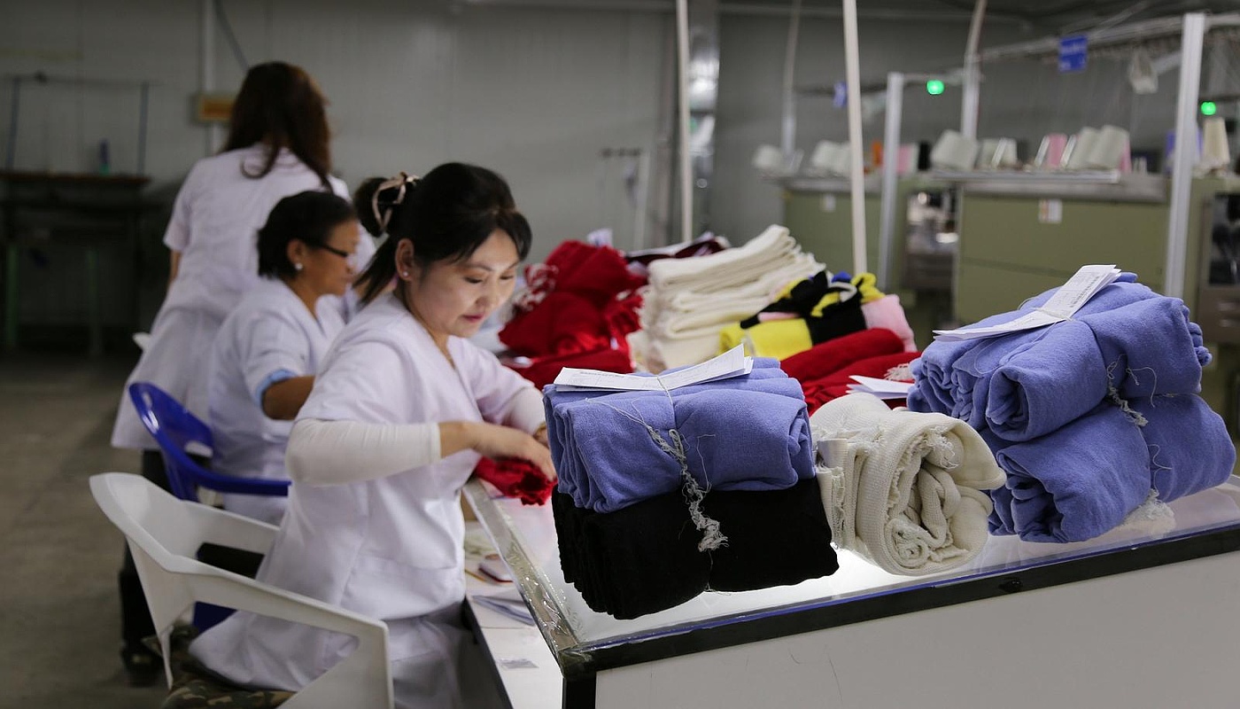 Skilled artisans are crafting premium cashmere garments by hand.